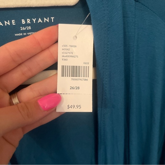 NWT Lane Bryant cardigan long, light weight, open front size 26/28 blue - Picture 4 of 6